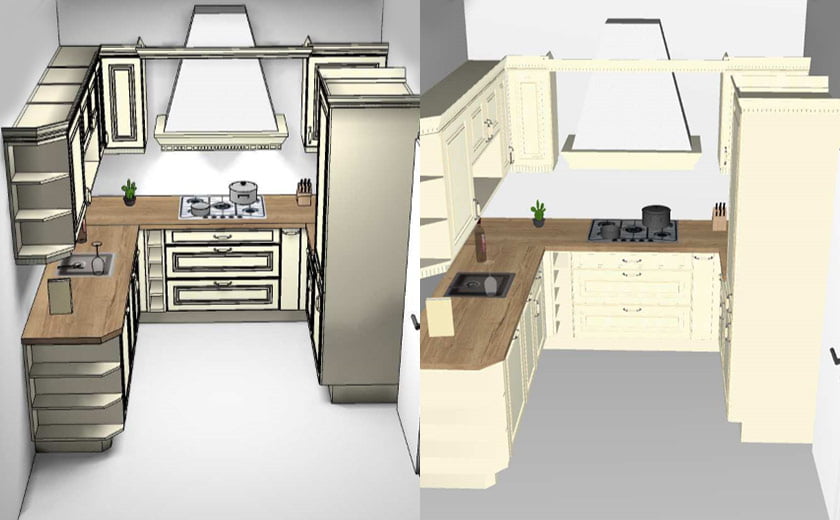 Prikaz kuhinje kolaz