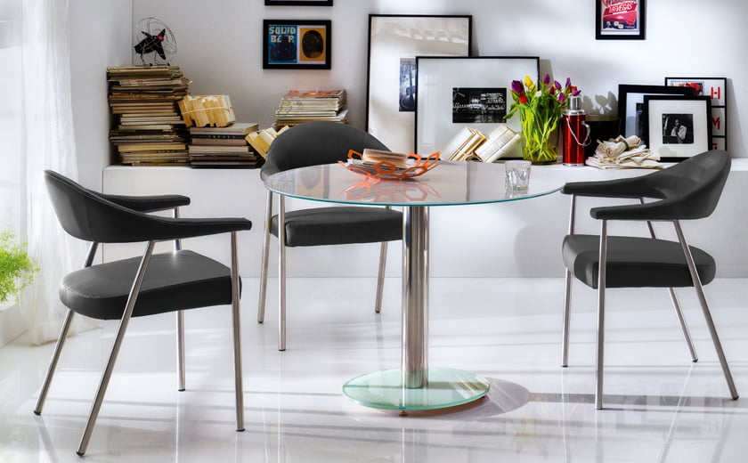 Trendi jedilnica manjša okrogla raztegljiva miza