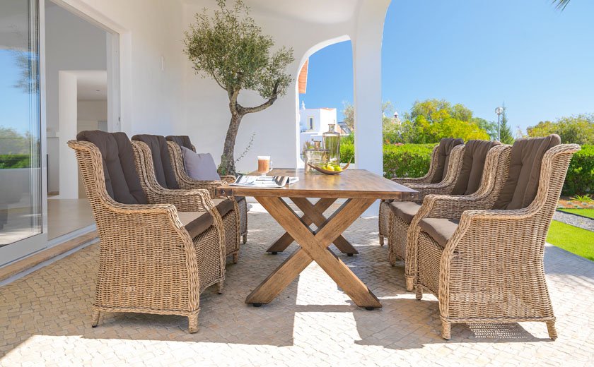 Vrtno pohištvo pleteno jedilnica