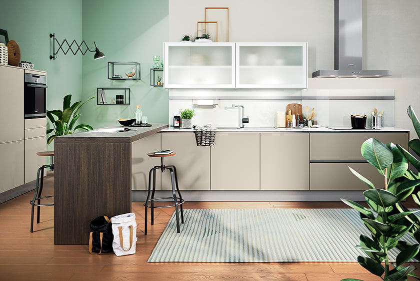 sodobna kuhinja pastel pult