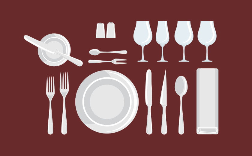 Postavitev krožnikov in pribora