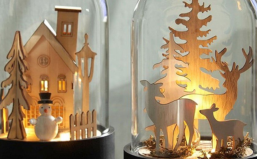 Leseni novoletni okraski kupola