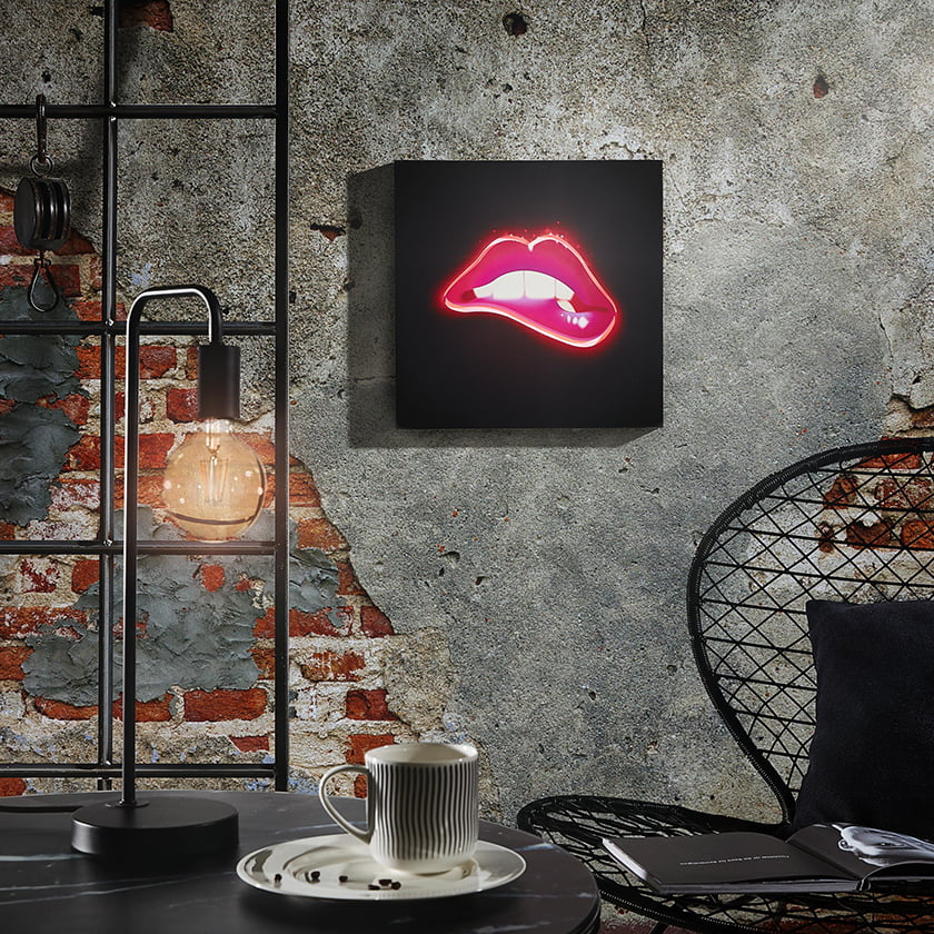 slika neon vintage industrijski slog dekor