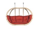 Dvojni leseni viseči fotelj Globo Swing Terracota