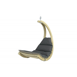 Leseni viseči stol Swing Chair Anthracite združuje največje udobje nihanja s sodobnim, elegantnim dizajnom. Stilsko ukrivljena sedežna površina je