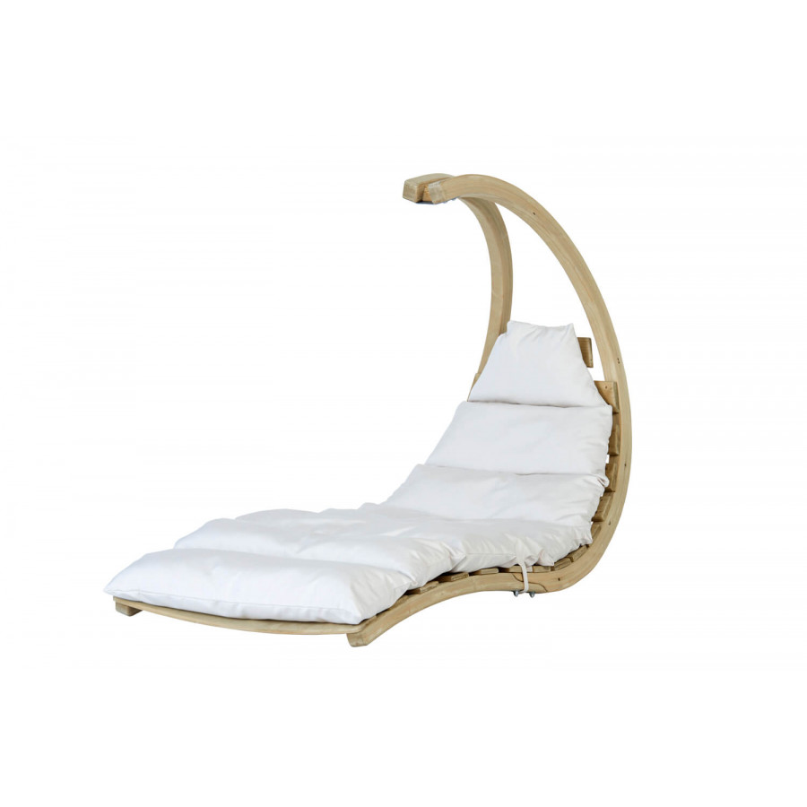 Leseni viseči stol Swing Lounger Creme združuje maksimalno udobje udobja s sodobnim in elegantnim dizajnom, zaradi česar je privlačen dodatek za vsak dom.