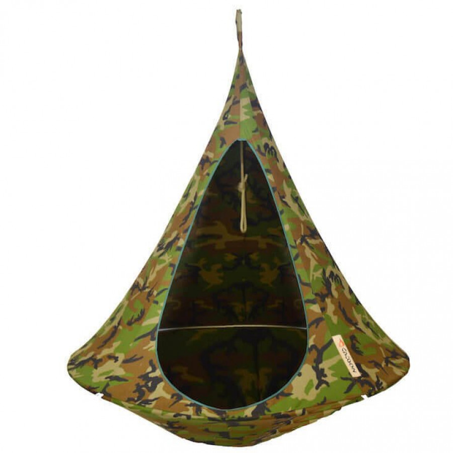 Viseči šotor CACOON Camouflage 1.5 m - Viseči stol je primeren za znotraj ali zunaj, kot nalašč za eno odraslo osebo, ki se v njem izogne vsakodnevnemu