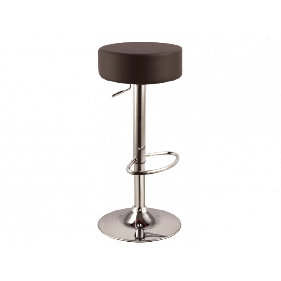 Moderen barski stol KROG je dobavljiv v več barvah. Sedišče je iz umetnega usnja, podnožje stola je kromirano. Material: - kromirana kovina - umetno usnje