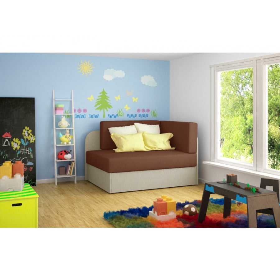Popestrite dnevno ali otroško sobo z enosedom DAISY 1, ki je izredno udoben in kvaliteten. Oblazinjen je z blagom v različnih barvnih kombinacijah. Enosed se