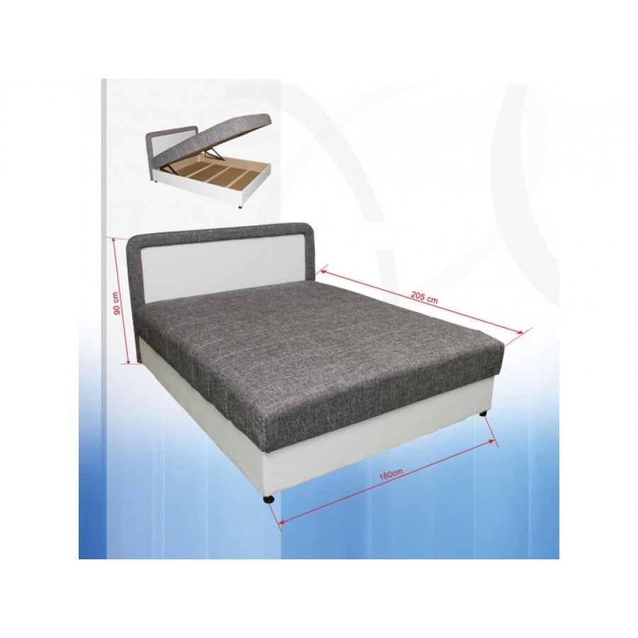 Udobna in kvalitetna postelja vam zagotavlja miren spanec. Je dvižna, ima velik predal za shranjevanje vaših stvari. Ležišče je vzmeteno, višina vzglavne