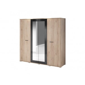 Garderobna omara DULE je primerna za vsako spalnico. Ima moderen dizajn in narejena je iz trpežne laminirane plošče debeline 16 mm. Robovi so ABS.Ima