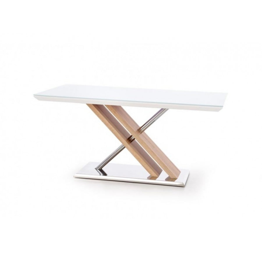 Jedilna miza NEMUS je kakovostna miza čistega in atraktivnega videza. Kombinacija svetleče beline in sonoma hrasta predstavlja sodoben pristop k ureditvi