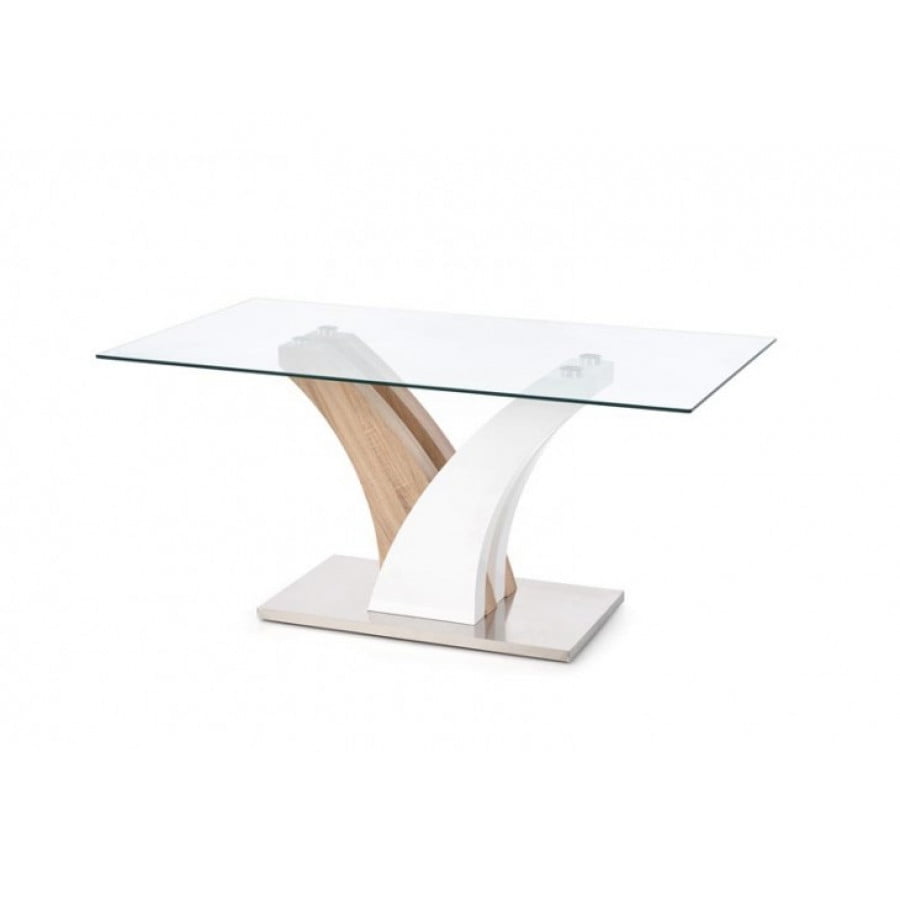 Miza VILMA je izdelana po trendu oblikovalcev pohištva, ki združujejo robustnost kovine s toplino lesa. Nežne oblike mize privlačijo poglede. Dimenzije: -