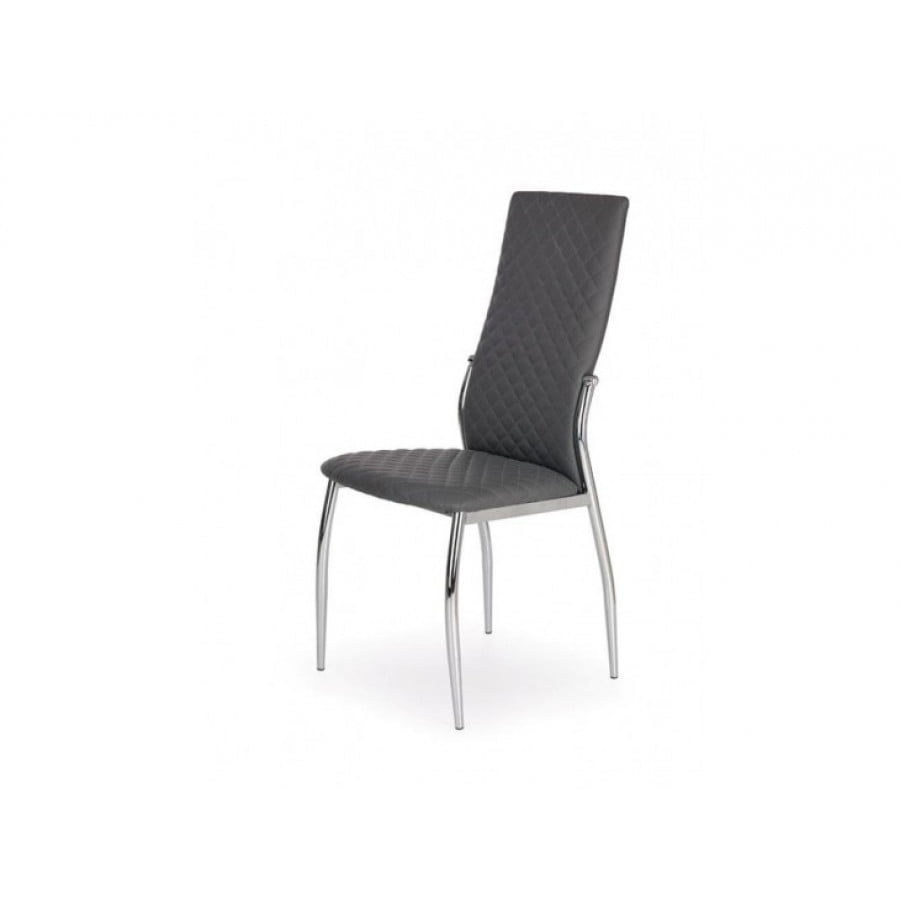 Moderen stol NIKA.Narejen je iz umetnega usnja ter kroma. Barve stola: - siva Material: -umetno usnje/krom Dimenzija stola: - višina: 100 cm - sedišče: 42