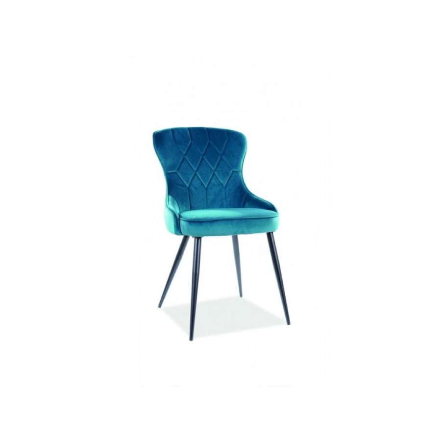 Jedilni stol VIVI je eleganten in kvaliteten stol z mehko tkanino. Dimenzije: - V: 91 x G: 45 x Š: 52 x V (do sedišča): 51 cm Material: - Tkanina aksamit /