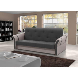 Kavč LATKA je primeren za vsak prostor in dobavljiv v mirnih barvah. Ima možnost da se raztegne in zaboj za posteljnino. Izdelan je iz kvalitetnih
