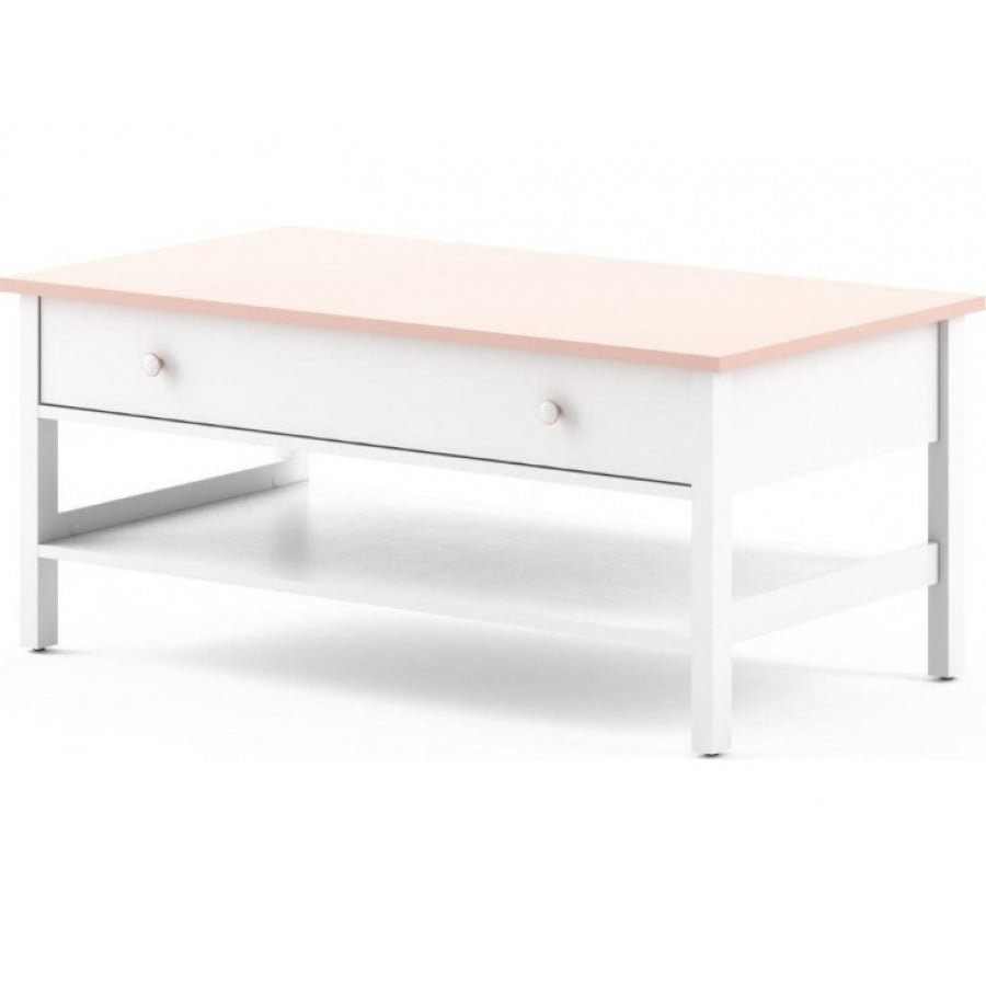 Klubska mizica BELLA je nežna in primerna za vsako dnevno sobo. Ima brezčasen dizajn, s pridihom otroške mladosti. Je v kombinaciji bele in roza barve.