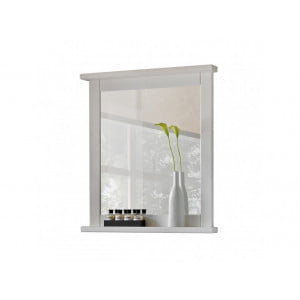 Kopalniško ogledalo ROTIC 70 cm ima okvir bele barve iz naravnega lesa. Primerno je za kopalnice. Dimenzije: - D: 70 x G: 8 x V: 80 cm