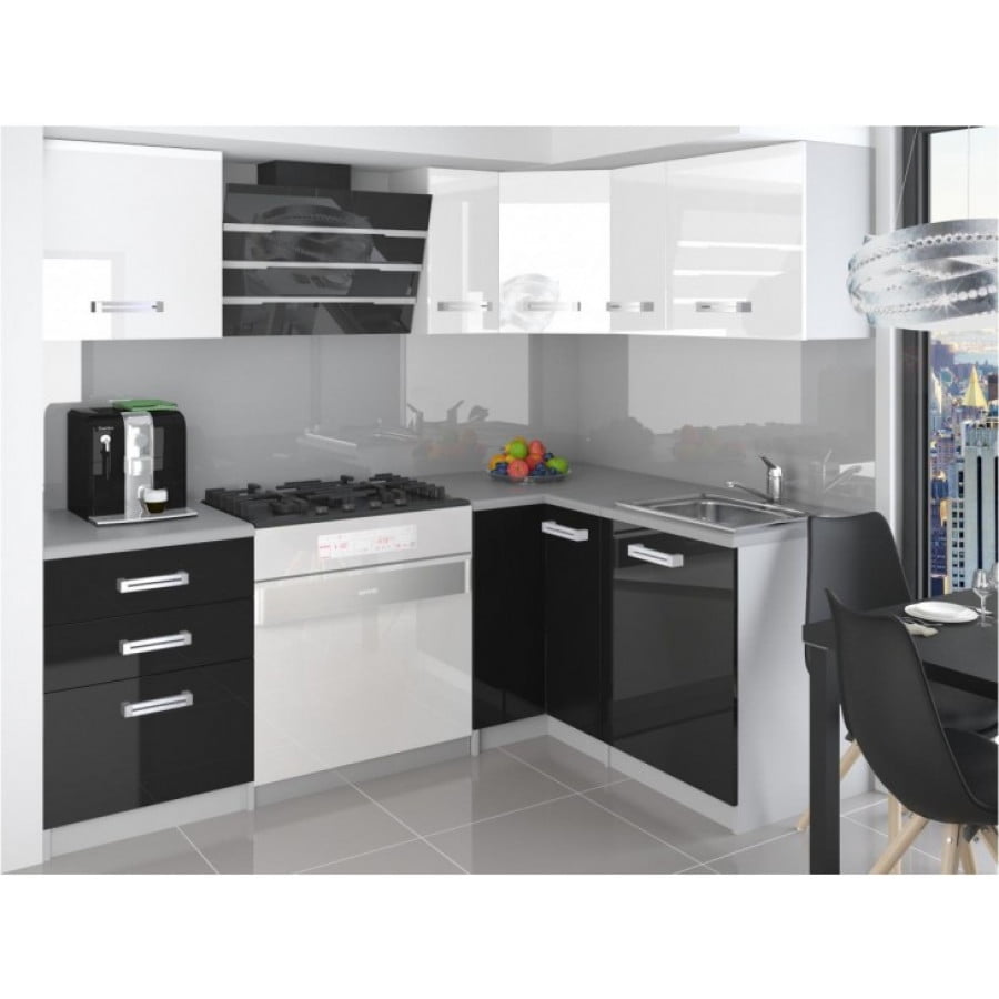 Kotni kuhinjski blok APUS 2 je moderen, prostoren in kvaliteten. Dobavljiv je v več različnih barvah kuhinjskih elementov. Debelina kuhinjskega pulta je 3cm.