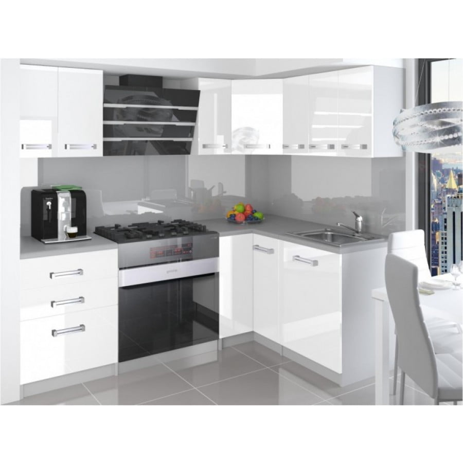 Eleganten kotni kuhinjski blok SENIDA, ki bo zagotovo osvežil vašo kuhinjo. Dobavljiv je v štirih različnih barvah kuhinjskih elementov. Delovni pult ni v
