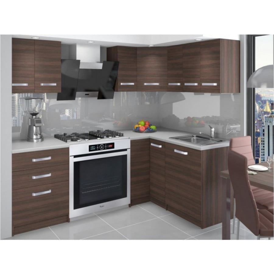 Eleganten kotni kuhinjski blok SENIDA 2, ki bo zagotovo osvežil vašo kuhinjo. Dobavljiv je v treh različnih barvah kuhinjskih elementov. Delovni pult ni v