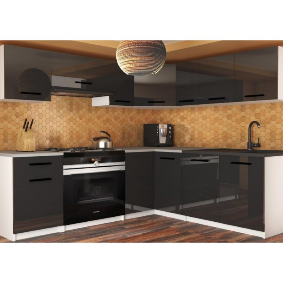 Eleganten kotni kuhinjski blok SMART, ki bo zagotovo osvežil vašo kuhinjo. Dobavljiv je v treh različnih barvah kuhinjskih elementov. Delovni pult ni v enem