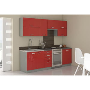 Kuhinja ELITE 240 cm je kuhinja, katera bo prinesla svežino v vaš dom. Dobavljiva v več barvah. Možnost dobave tudi drugih dimenzij. Debelina delovnega