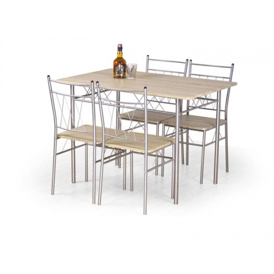 Kuhinjska garnitura FALSET je komplet za jedilnico, sestavljen iz mize in štirih stolov. Pohištvo je narejeno iz kvalitetnih materialov. Dimenzije: - Miza:
