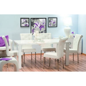 Kvalitetna miza TEGO je dobavljiva v beli barvi visoki sijaj. Miza je kvalitetna ter stabilna in primerna za vsako jedilnico. Dobavljiva v več