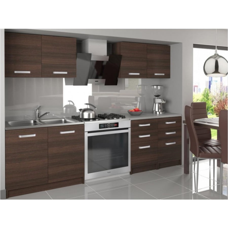 Moderno oblikovan in kvaliteten kuhinjski blok AKRA. Dobavljiv je v treh barvah kuhinjskih elementov. Debelina kuhinjskega pulta je 3cm. Možnost je naročiti