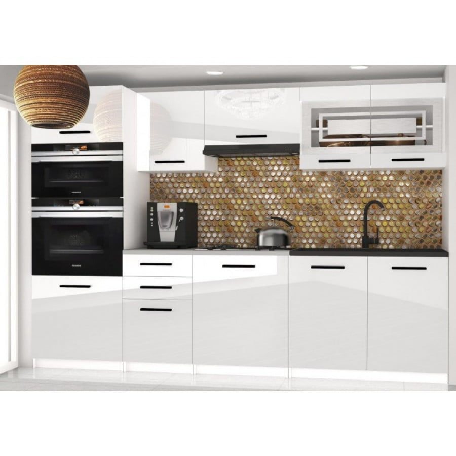 Eleganten kuhinjski blok BELLA 2 , ki bo zagotovo osvežil vašo kuhinjo. Dobavljiv je v treh različnih barvah kuhinjskih elementov. Delovni pult ni v enem