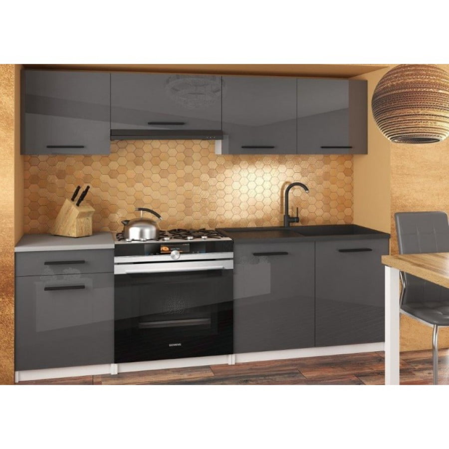 Eleganten kuhinjski blok BUBI, ki bo zagotovo osvežil vašo kuhinjo. Dobavljiv je v treh različnih barvah kuhinjskih elementov. Delovni pult ni v enem kosu.