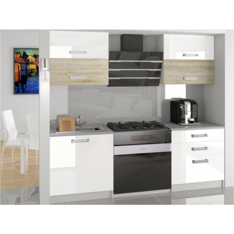 Polepšajte svojo kuhinjo z modernim kuhinjskim blokom COLUMB 120 v visokem sijaju. Dobavljiv je v več različnih barvah in barvnih kombinacijah kuhinjskih