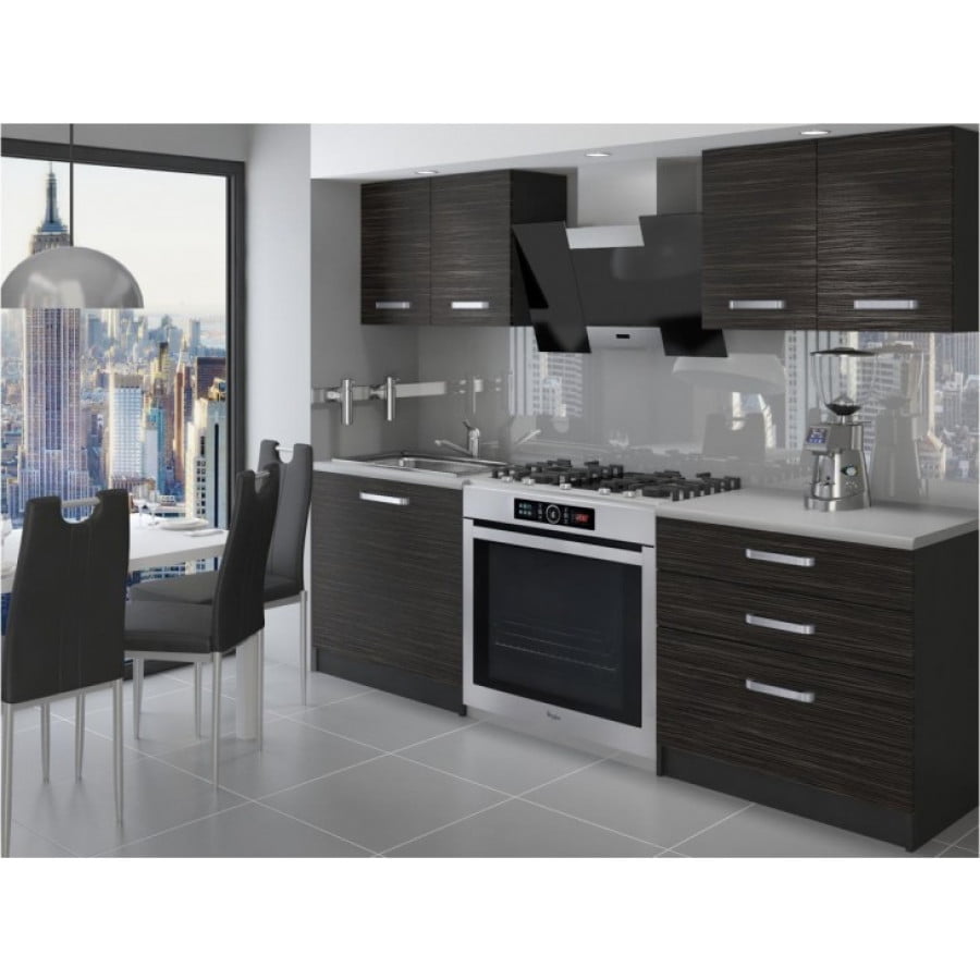 Kvaliteten kuhinjski blok ESTI 120. Dobavljiv je v več treh barvah kuhinjskih elementov. Debelina kuhinjskega pulta je 3cm. Možnost je naročiti sistem za