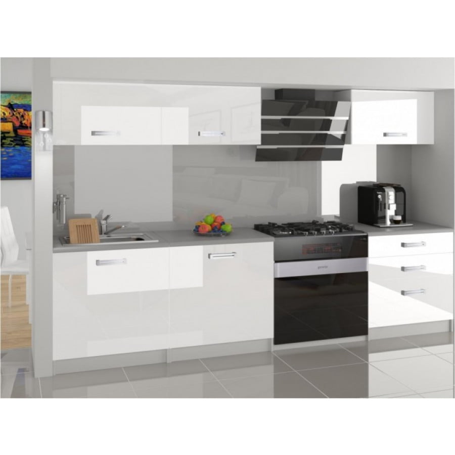 Polepšajte svojo kuhinjo z modernim kuhinjskim blokom FENIX 180 v visokem sijaju. Dobavljiv je v več različnih barvah kuhinjskih elementov. Delovni pult ni
