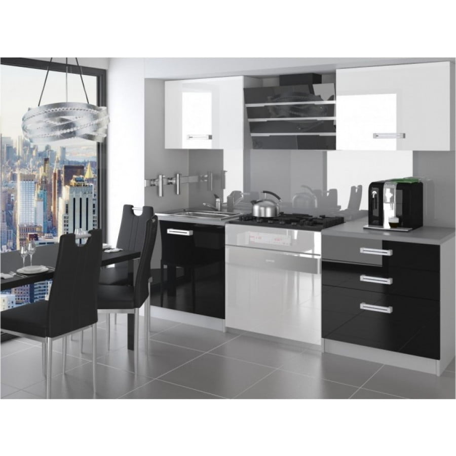 Popestrite svojo kuhinjo z modernim kuhinjskim blokom NORTH 120. Dobavljiv je v štirih različnih barvah kuhinjskih elementov. Delovni pult ni v enem kosu. V