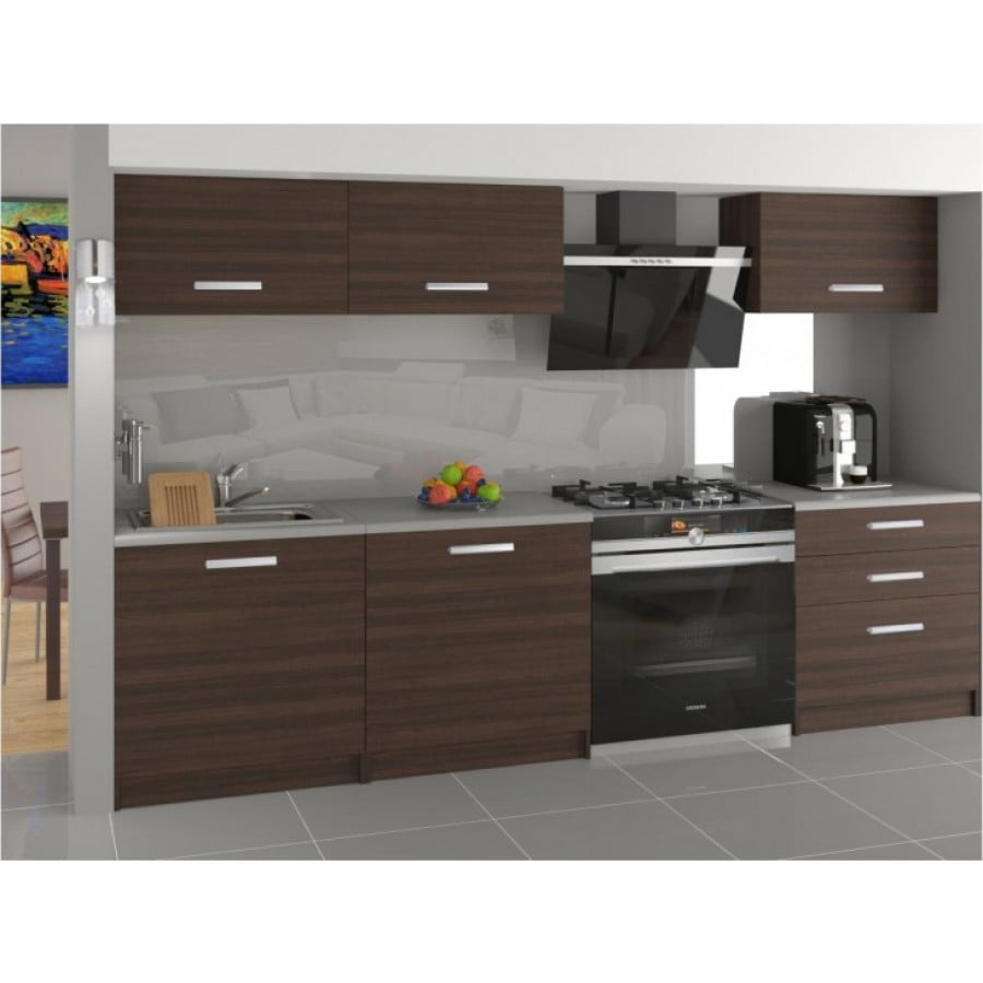 Moderno oblikovan in kvaliteten kuhinjski blok RABAT 180. Dobavljiv je v treh barvah kuhinjskih elementov. Debelina kuhinjskega pulta je 3cm. Možnost je