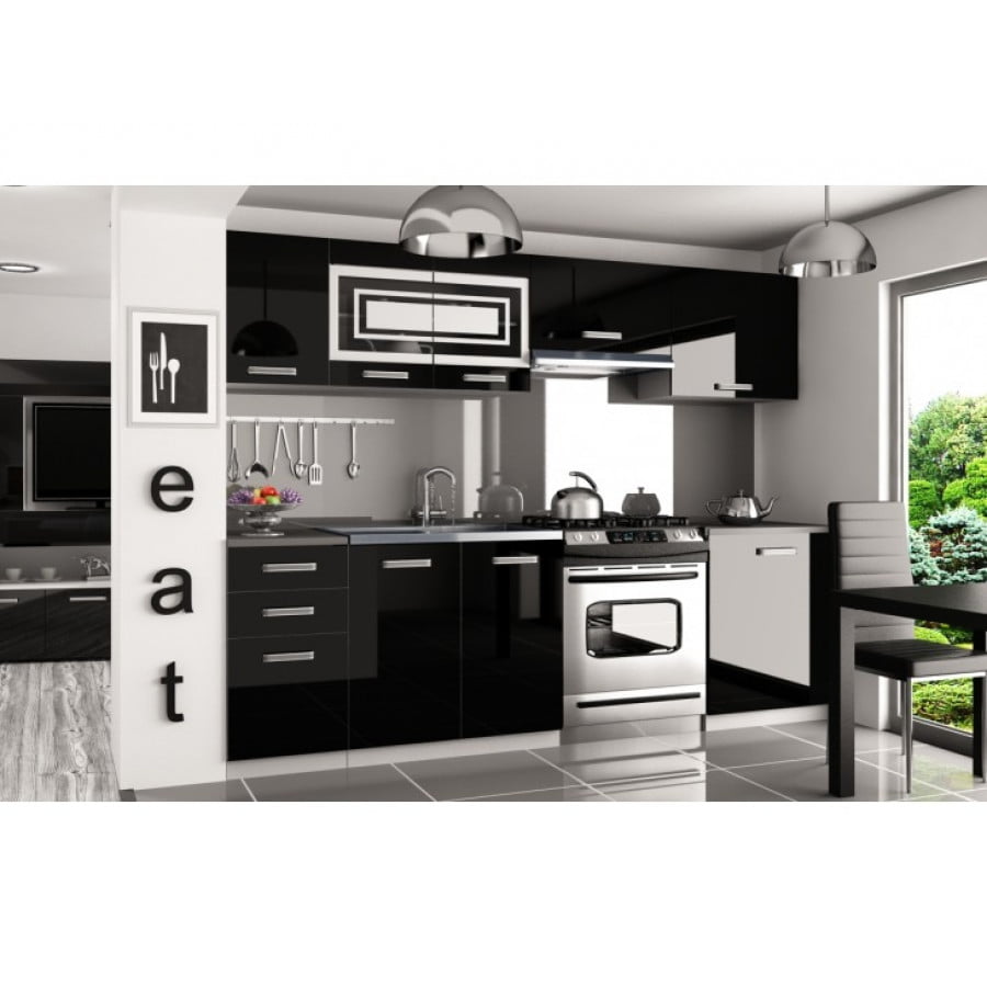 Eleganten kuhinjski blok RIKA 240, ki bo zagotovo popestril vašo kuhinjo. Dobavljiv je v štirih različnih barvah kuhinjskih elementov. Delovni pult ni v
