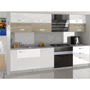Osvežite svojo kuhinjo z modernim kuhinjskim blokom TAURI 180 v visokem sijaju. Dobavljiv je v več različnih barvah in barvnih kombinacijah kuhinjskih