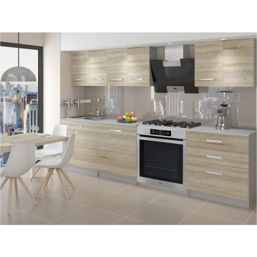 Popestrite svojo kuhinjo z modernim kuhinjskim blokom VEGA 180. Dobavljiv je v treh različnih barvah kuhinjskih elementov. Delovni pult ni v enem kosu,