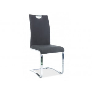 Moderen stol GALA 2. Dobavljiv v več barvah. Narejen je iz tkanine in kovine. Barve stola: - siva - črna - beige Material: - tkanina/krom Dimenzija stola