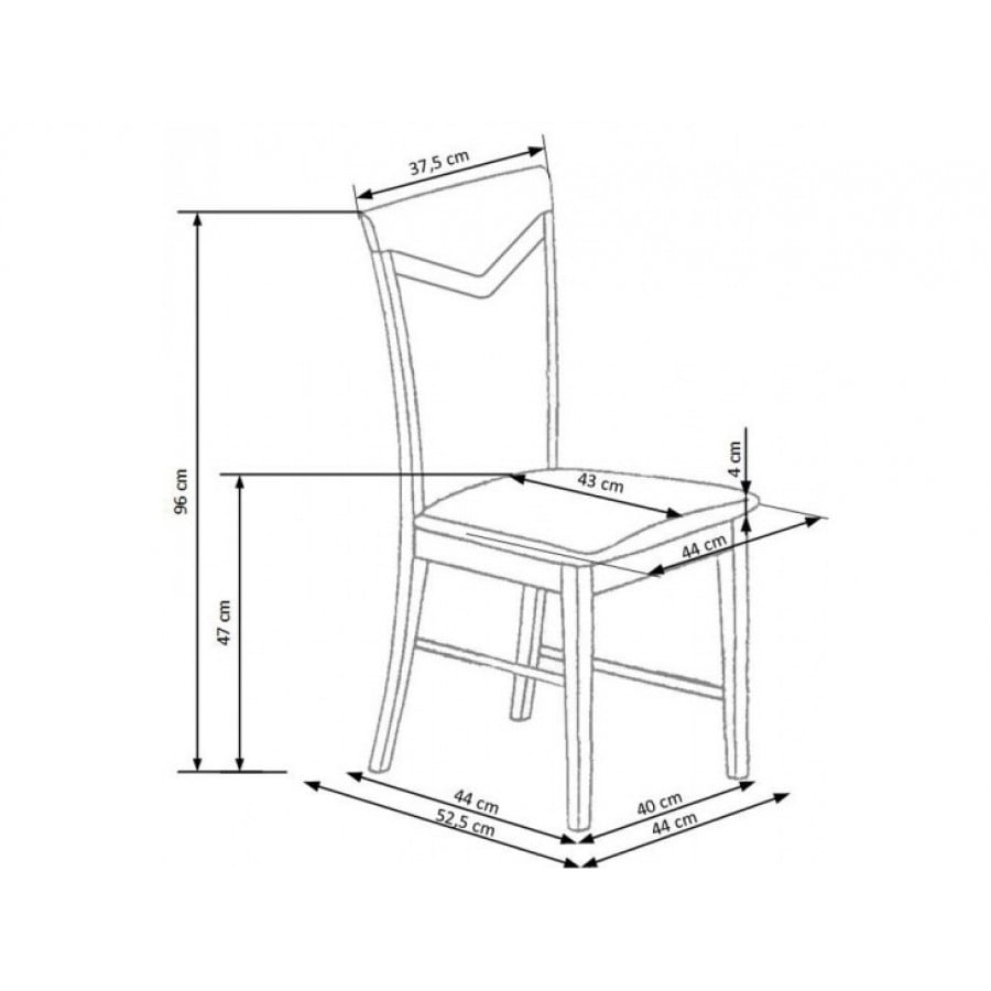 Kuhinjski stol KLASA4 je klasičen lesen stol gladkih linij. Dimenzije: - 44 x G: 43 x V: 96 cm Material: - Masivni bukov les / tkanina Barve: - Češnjev les
