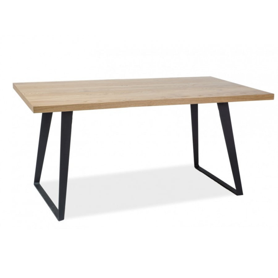 Kuhinjska miza COLO je kvalitetna ter stabilna. Mizna plošča je iz masivnega hrastovega lesa. Podnožje mizne plošče je kovinsko, prašno barvano v črni