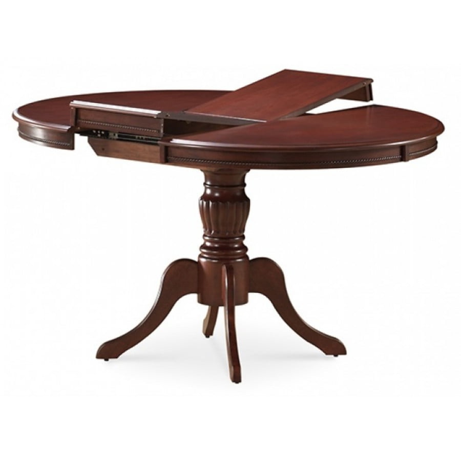 Klasična jedilna miza z rustikalnim izgledom. Miza je raztegljiva. Je kvalitetna in stabilna miza. Barva: -oreh Dimenzije: -106(141) x 106 x 76cm Materijal: