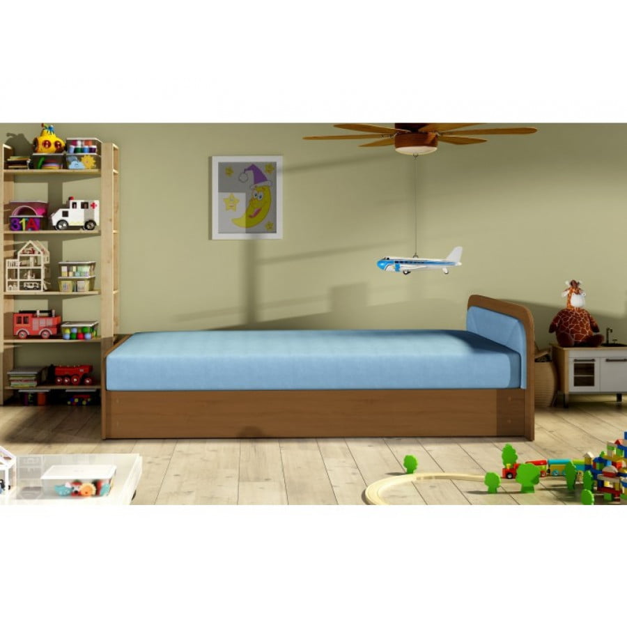 Postelja TEJA je klasična postelja primerna za otroške ali mladinske sobe ali kot dodatno ležišče v vsakem prostoru. Je dvižna, ima velik predal za