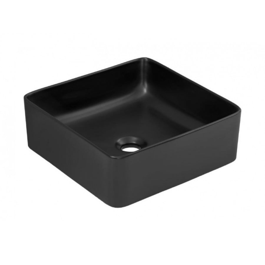 Nadpultni kopalniški umivalnik SIMA 40D je narejen iz keramike v črni mat barvi in se lepo poda v vsakršno moderno kopalnico. Dimenzije: - D: 37 x G: 37 x