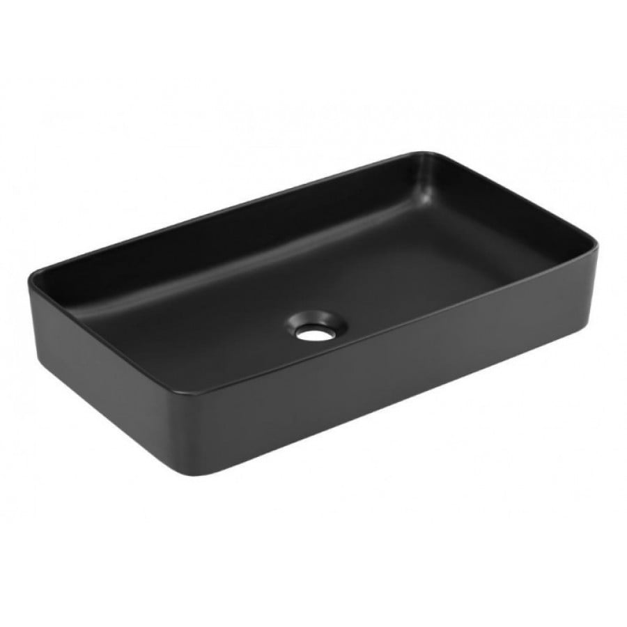 Nadpultni kopalniški umivalnik SIMA 60D črna je sestavljen iz dveh umivalnikov sodobnih linij. Narejen je iz keramike v črni barvi in se lepo poda v