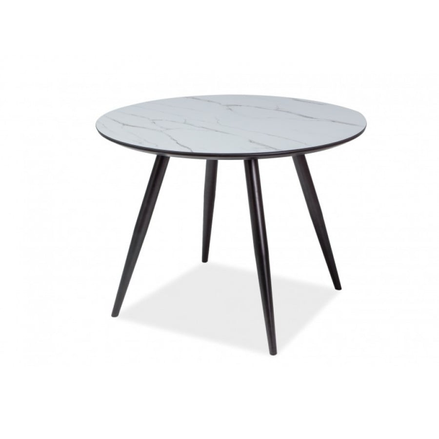 Moderna miza IDEA bo prinesla svežino v vaš prostor. Mizna plošča je narejena iz MDF-a in stekla, podnožje mize pa iz kovine. Barva: - črna / marmorni