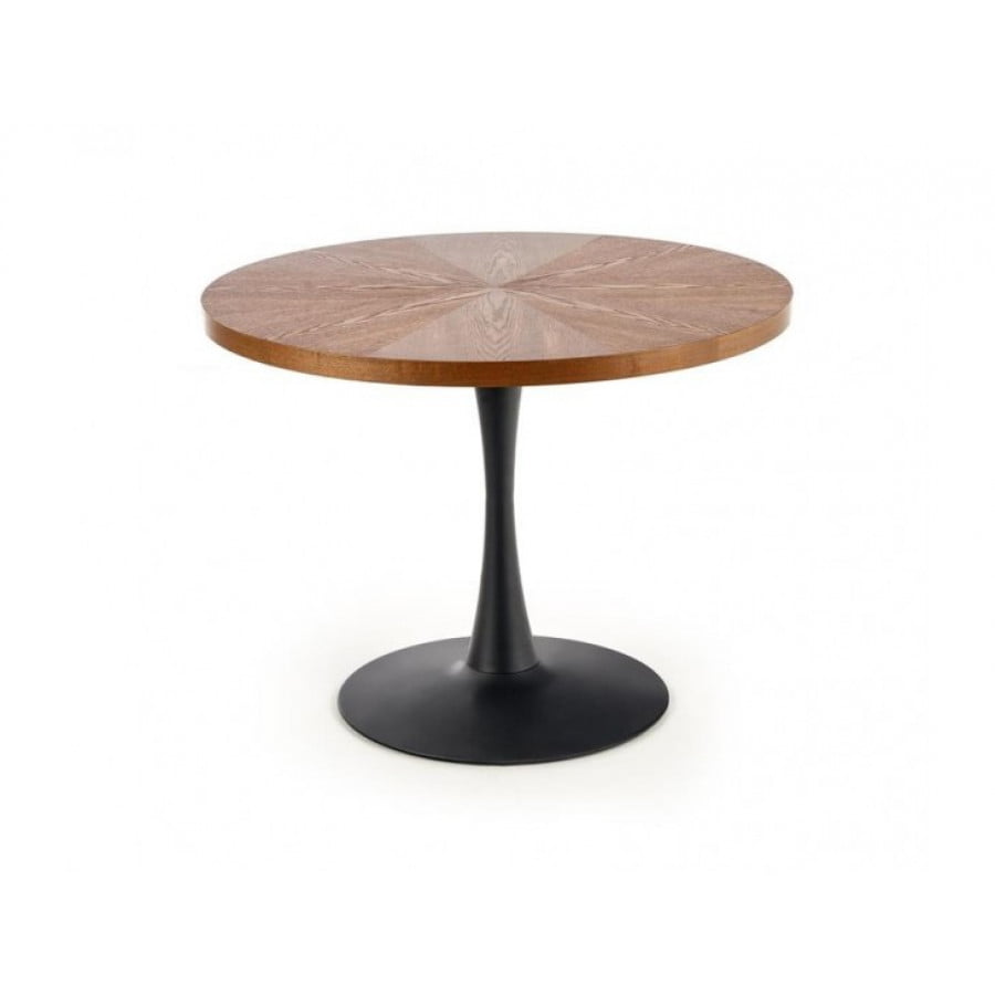 Okrogla miza KARMENO je kvalitetna in stabilna miza sodobnih oblik. Kombinira ljubezen do lesa in moč kovine. Dimenzije: - Fi100 x V: 75 cm Material: - MDF /