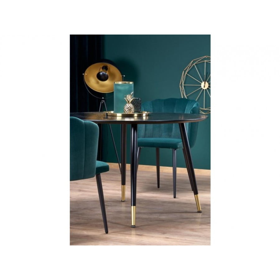 Okrogla miza MEMO je kvalitetna okrogla miza iz kovine in MDF-ja. Dimenzije: - Fi120 x V: 75 cm Material: - MDF lakirano / barvana kovina / kromirana kovina
